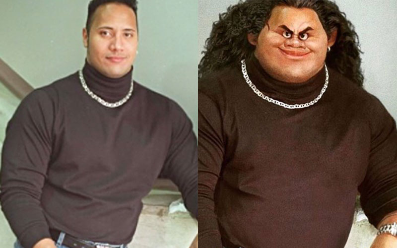 Someone photoshopped The Rock's &quot;Moana&quot; character into his iconic #TBT  photo and OMG it's perfect | HelloGiggles