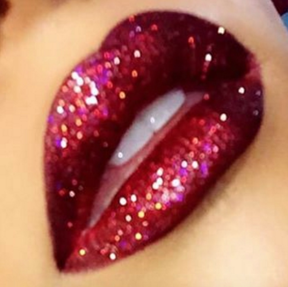 pat mcgrath red glitter lipstick