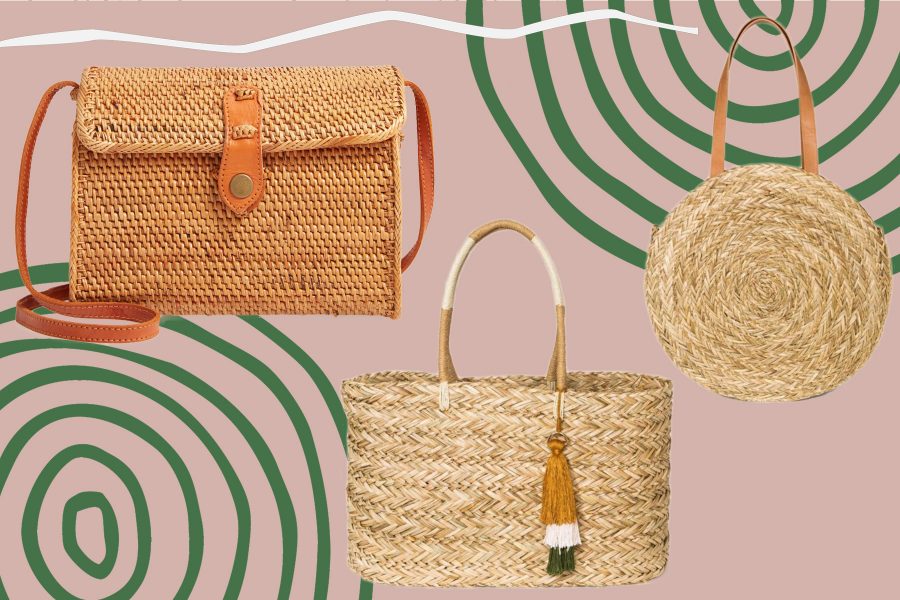 Women Straw Shoulder Bag Fashion Round Wooden Handle Handbag Brand Designer  Summer Beach Travel Bags Tote Handbag (White) - Walmart.com