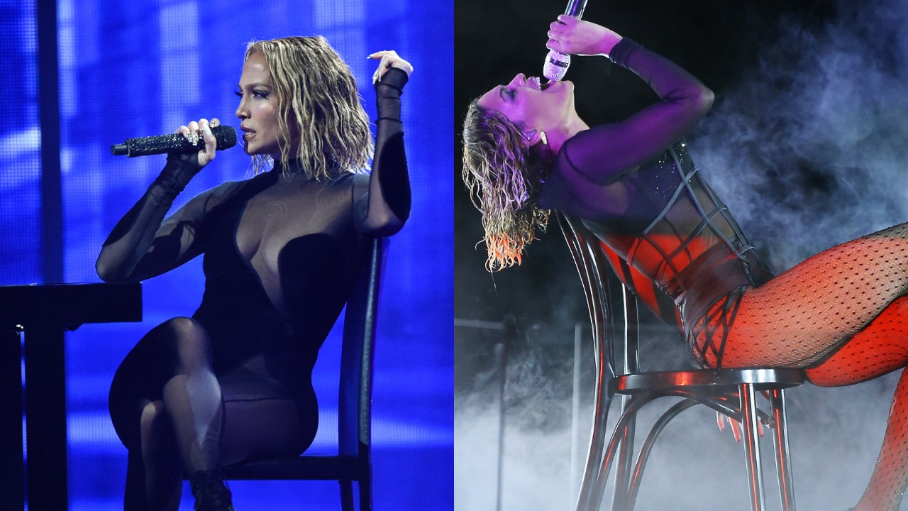 Twitter Is Noticing Major Similarities Between J Lo S Amas Set And Beyonce S 14 Grammys Show Hellogiggles