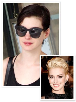 That Was Fast Anne Hathaway S Back To Brunette Instyle