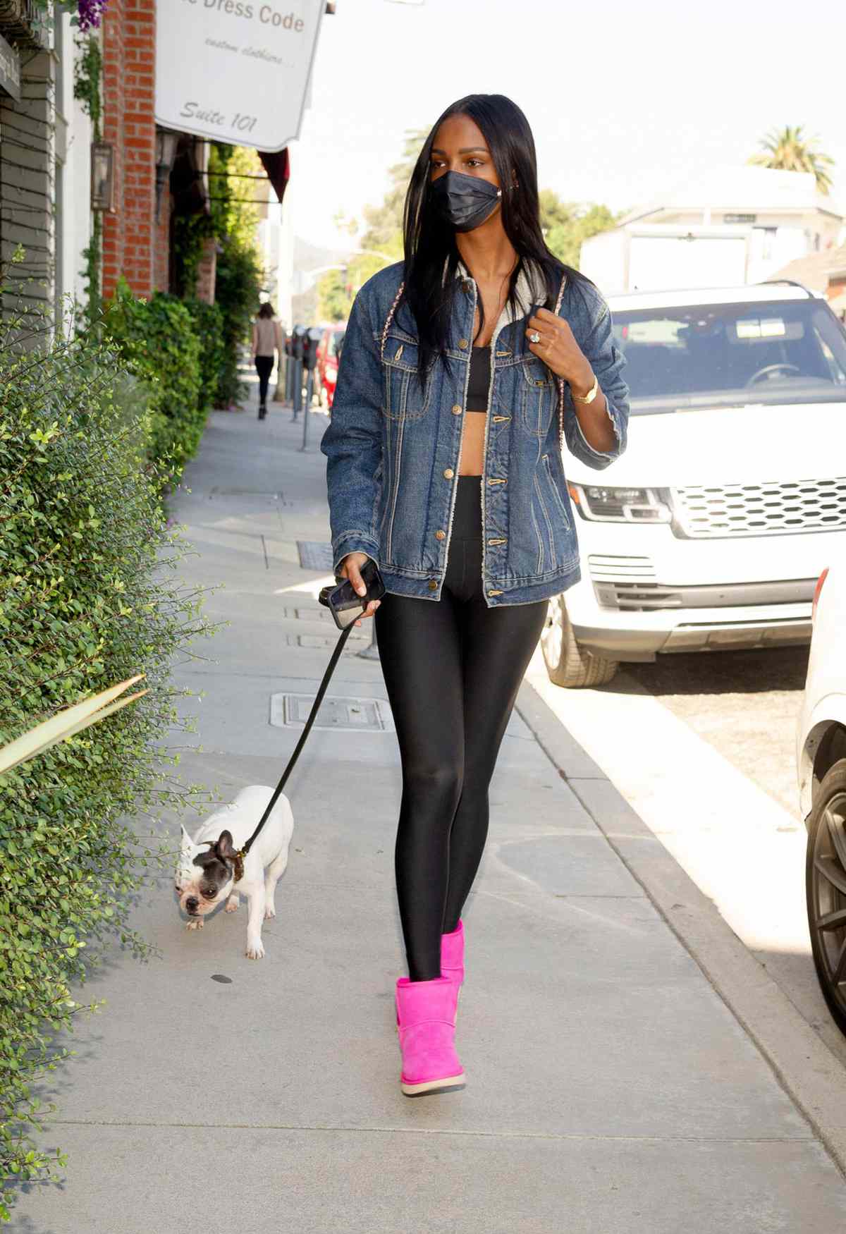 Jasmine Tookes Wears Hot Pink Ugg Boots 
