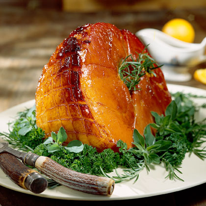 Orange Bourbon Glazed Christmas Ham