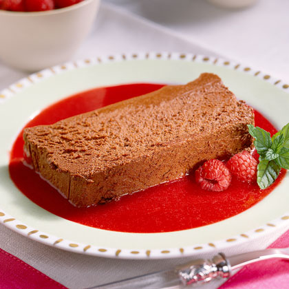 Chocolate Mousse Loaf With Raspberry Puree Recipe Myrecipes