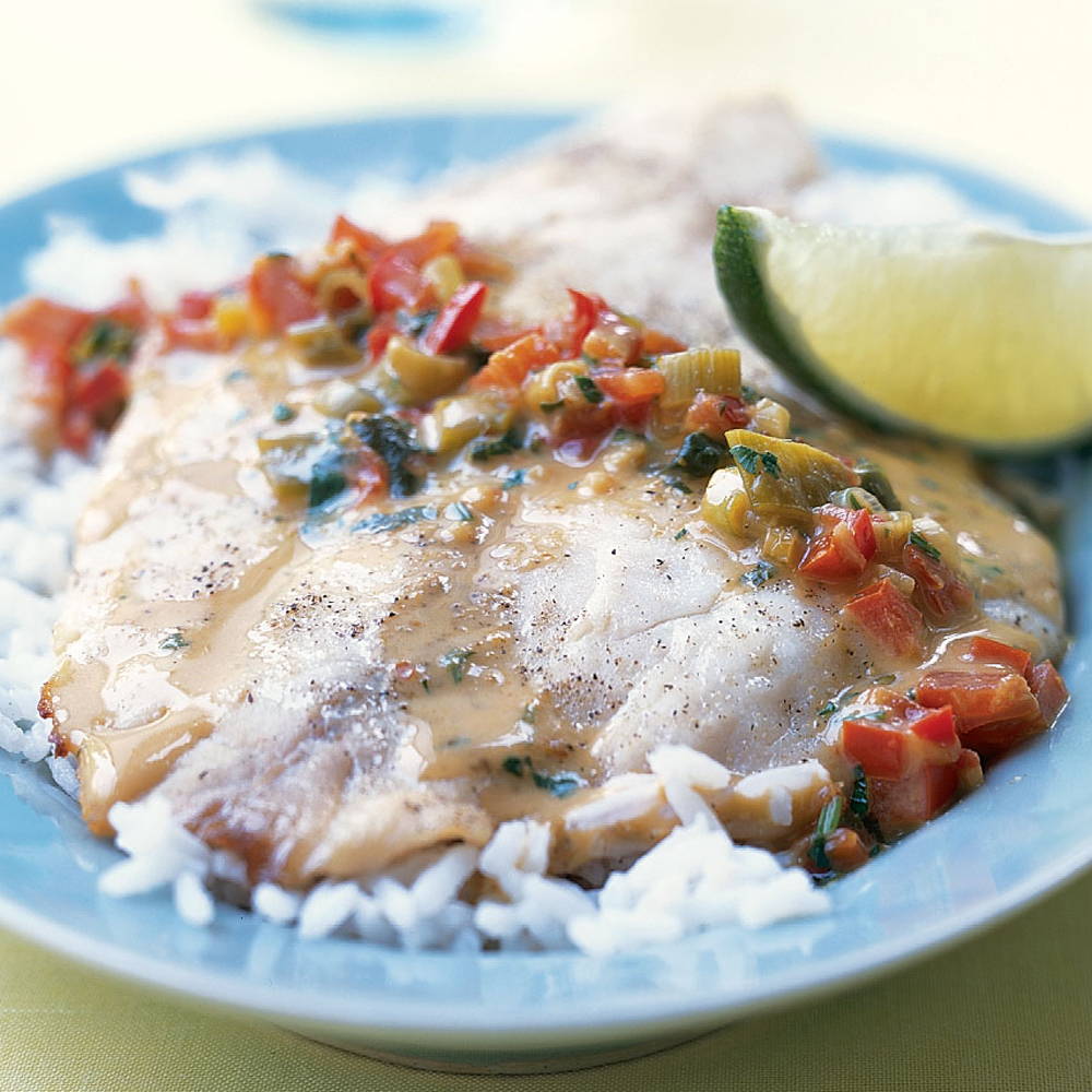 Broiled Tilapia With Thai Coconut Curry Sauce Recipe Myrecipes