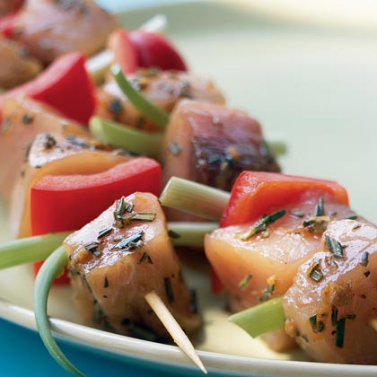 Rosemary-Skewered Swordfish Kebabs Recipe