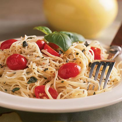 Pasta with Herbed Goat Cheese & Cherry Tomatoes Recipe | MyRecipes