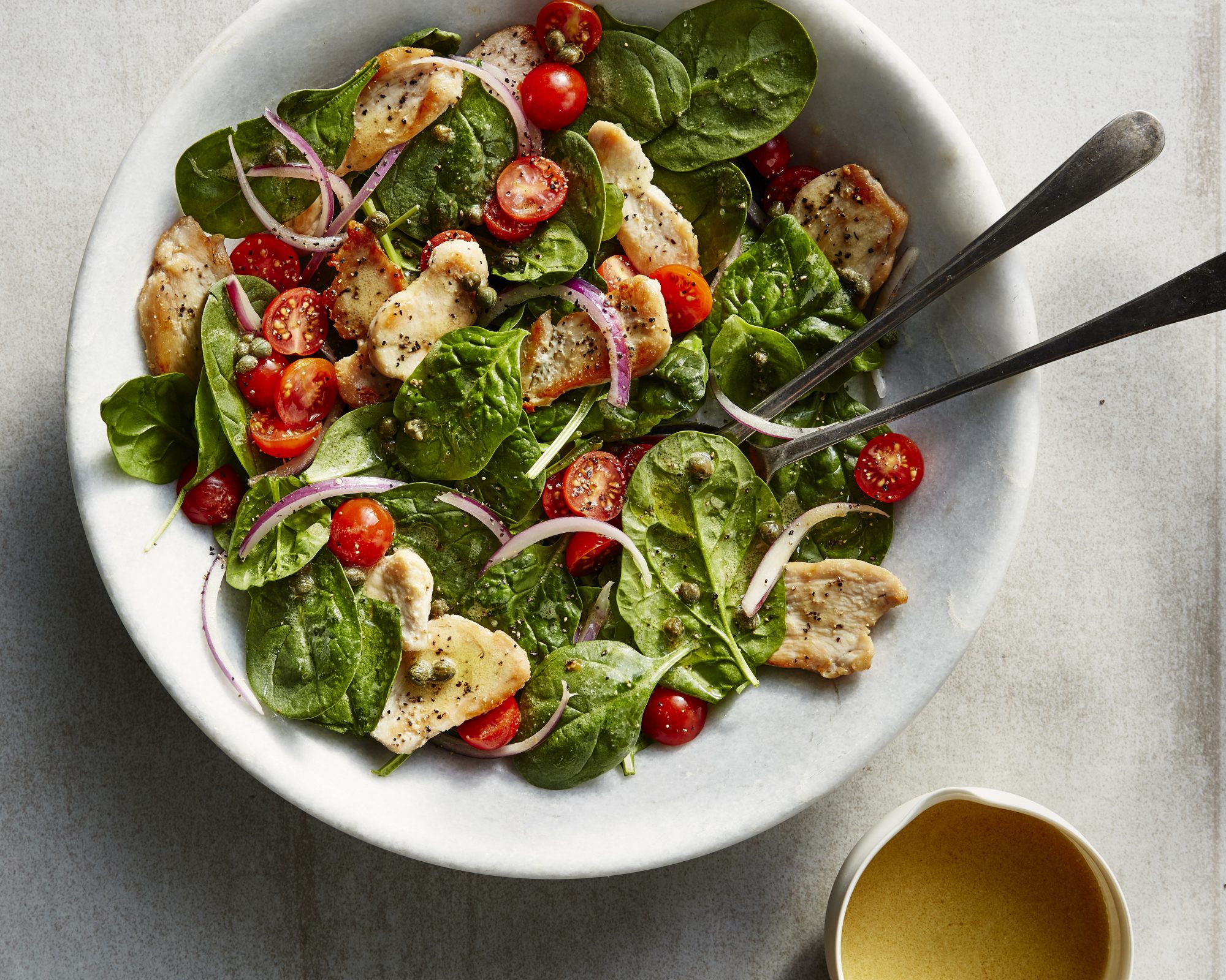 Hot and Cold Chicken and Spinach Salad Recipe | MyRecipes