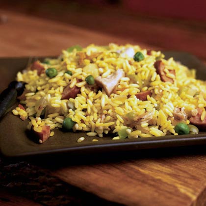 One Dish Chicken And Kielbasa Rice Recipe Myrecipes