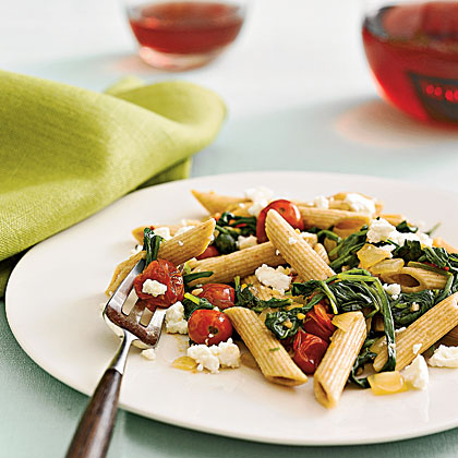 Penne With Spinach and Feta Recipe | MyRecipes