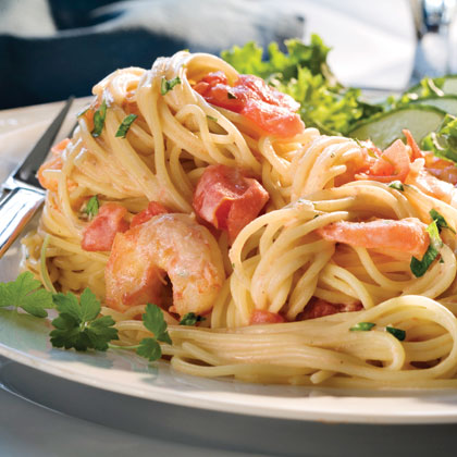 Thin Spaghetti With Shrimp Recipe | MyRecipes