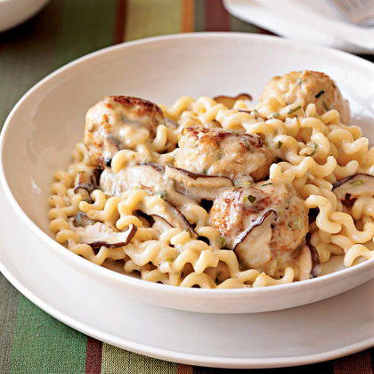 Turkey Meatballs and Pasta in Cream Sauce Recipe | MyRecipes