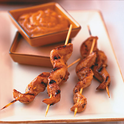 Chicken Tenders Satay with Peanut Dipping Sauces Recipe | MyRecipes