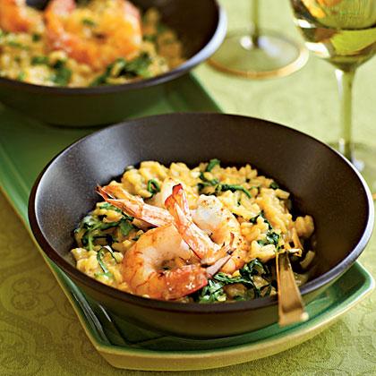 Pan Seared Shrimp and Swiss Chard Risotto - Whipped It Up