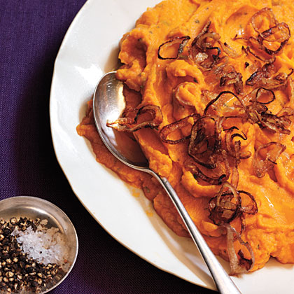 Rosemary Mashed Sweet Potatoes With Shallots Recipe Myrecipes