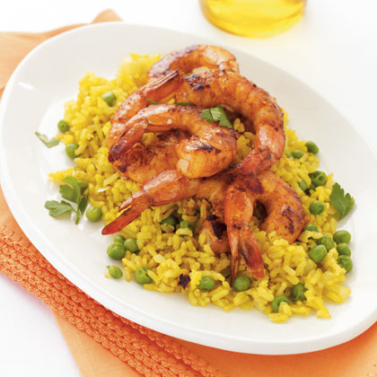 Spanish Style Shrimp With Yellow Rice Recipe Myrecipes