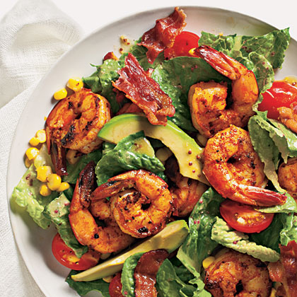 Healthy Grilled Shrimp Cobb Salad - Sweet Savory and Steph