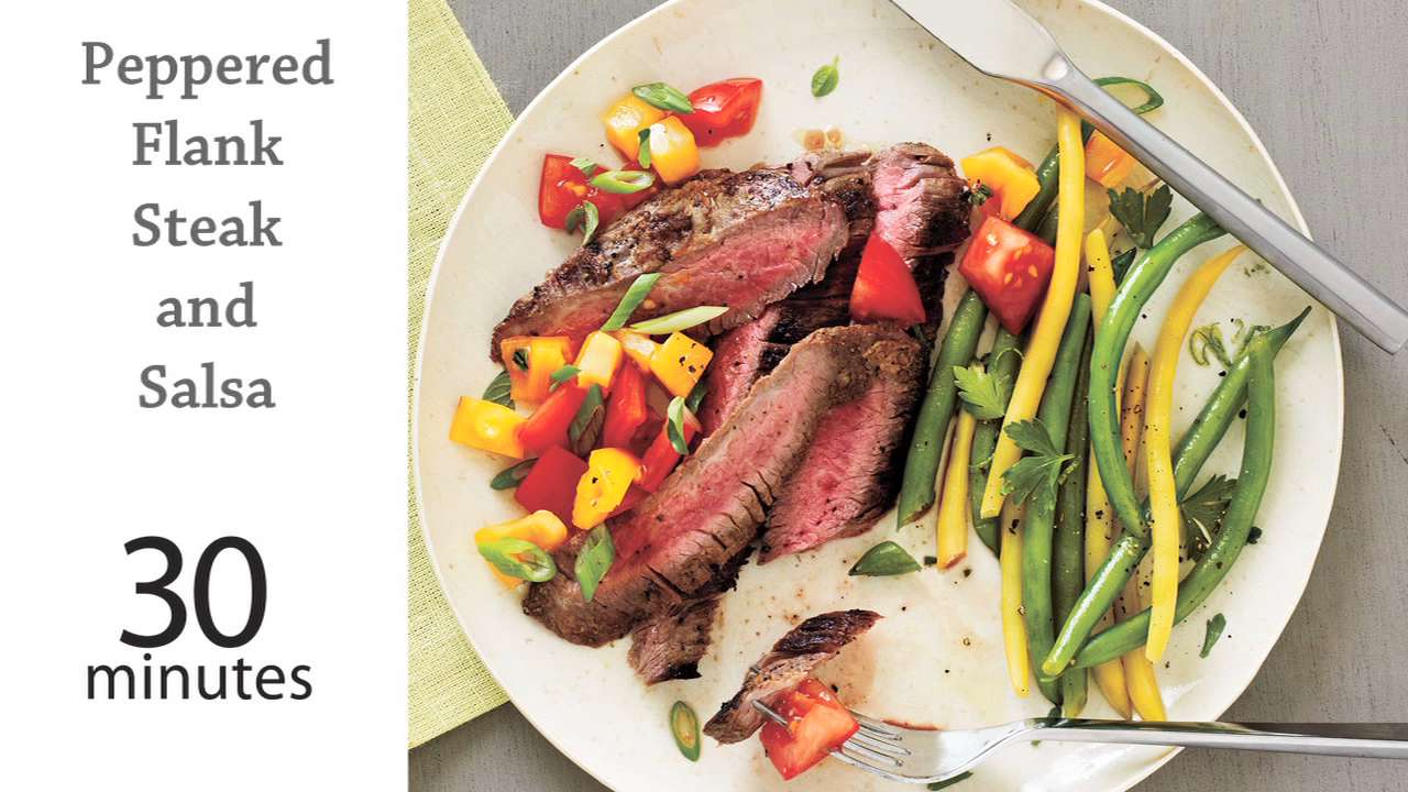 Peppered Flank Steak And Salsa Recipe Myrecipes