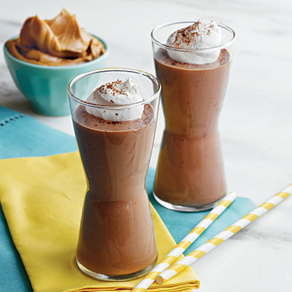 Peanut Butter, Banana, and Chocolate Smoothies Recipe | MyRecipes