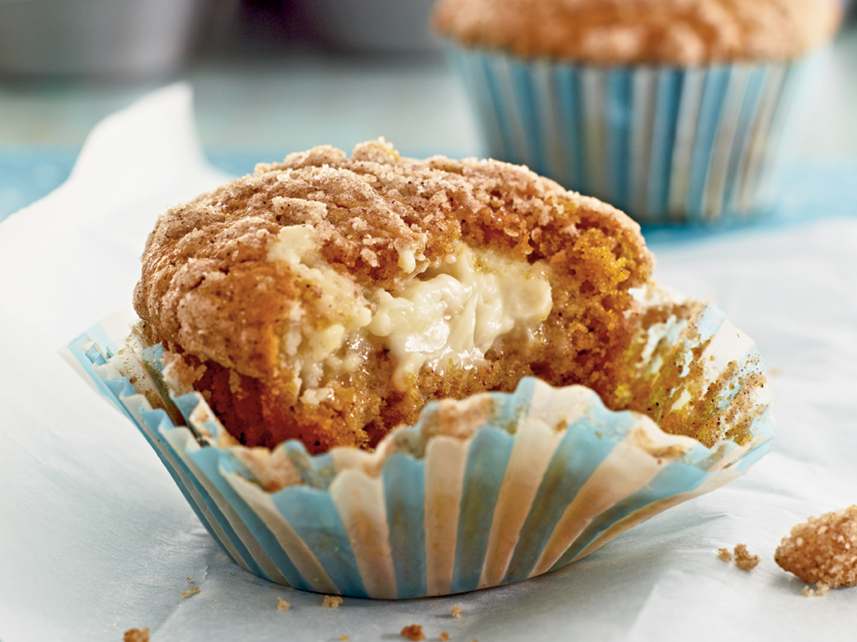 Pumpkin-Cream Cheese Streusel Muffins Recipe | MyRecipes