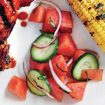 Watermelon Cucumber Salad