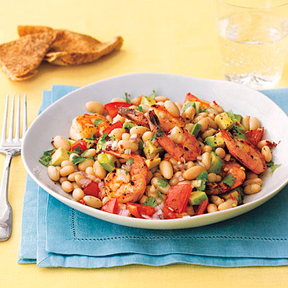 Roasted Shrimp Avocado And White Bean Salad Recipe Myrecipes