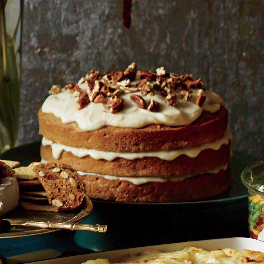 Moist Carrot Cake with Brown Butter Cream Cheese Frosting -