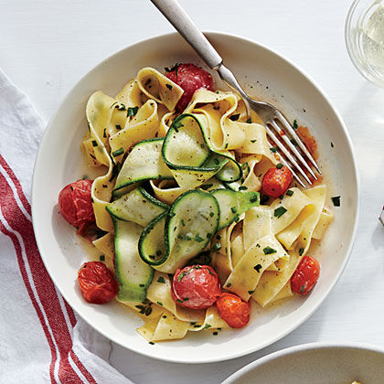 Silky Pappardelle With Zucchini Ribbons Recipe Myrecipes