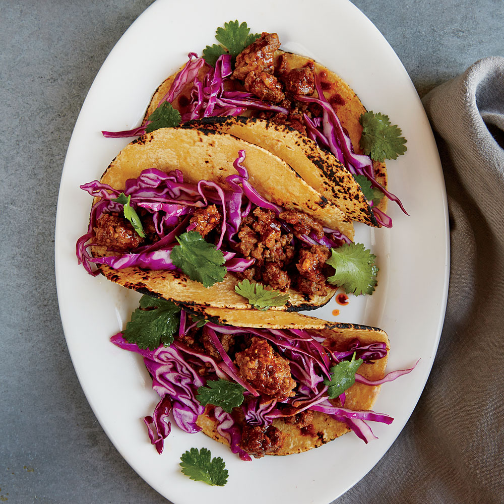 tung Forfølge emne Beef Chorizo Tacos with Cabbage Slaw Recipe | MyRecipes