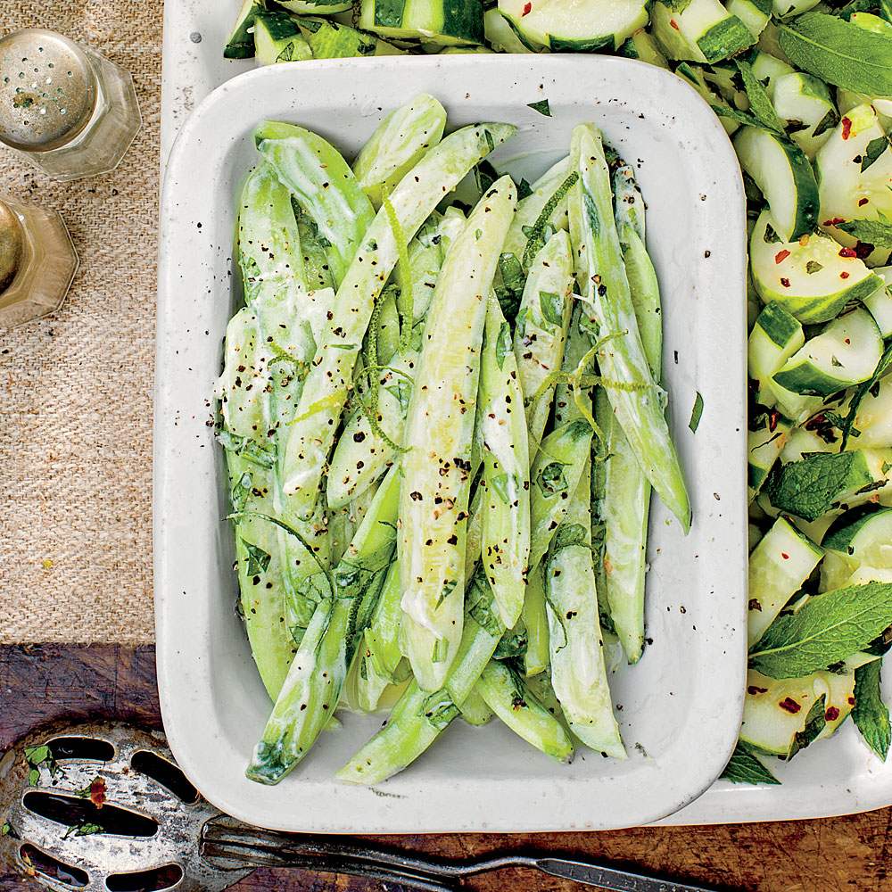 Creamy Basil Black Pepper Cucumbers