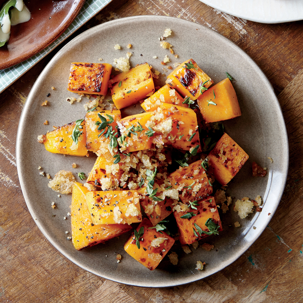 Roasted Butternut Squash Parmesan Garlic Breadcrumbs Recipe Myrecipes