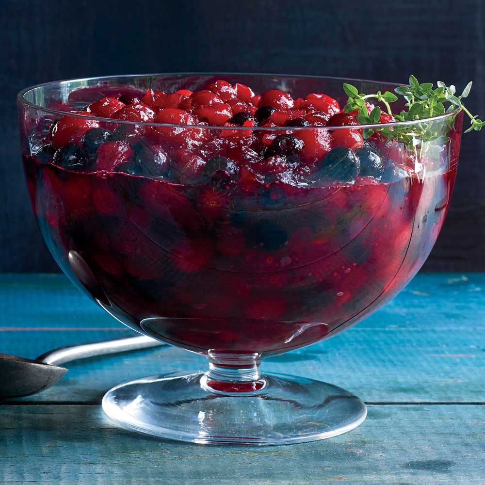 Cran-Blueberry Sauce with Candied Ginger Recipe | MyRecipes