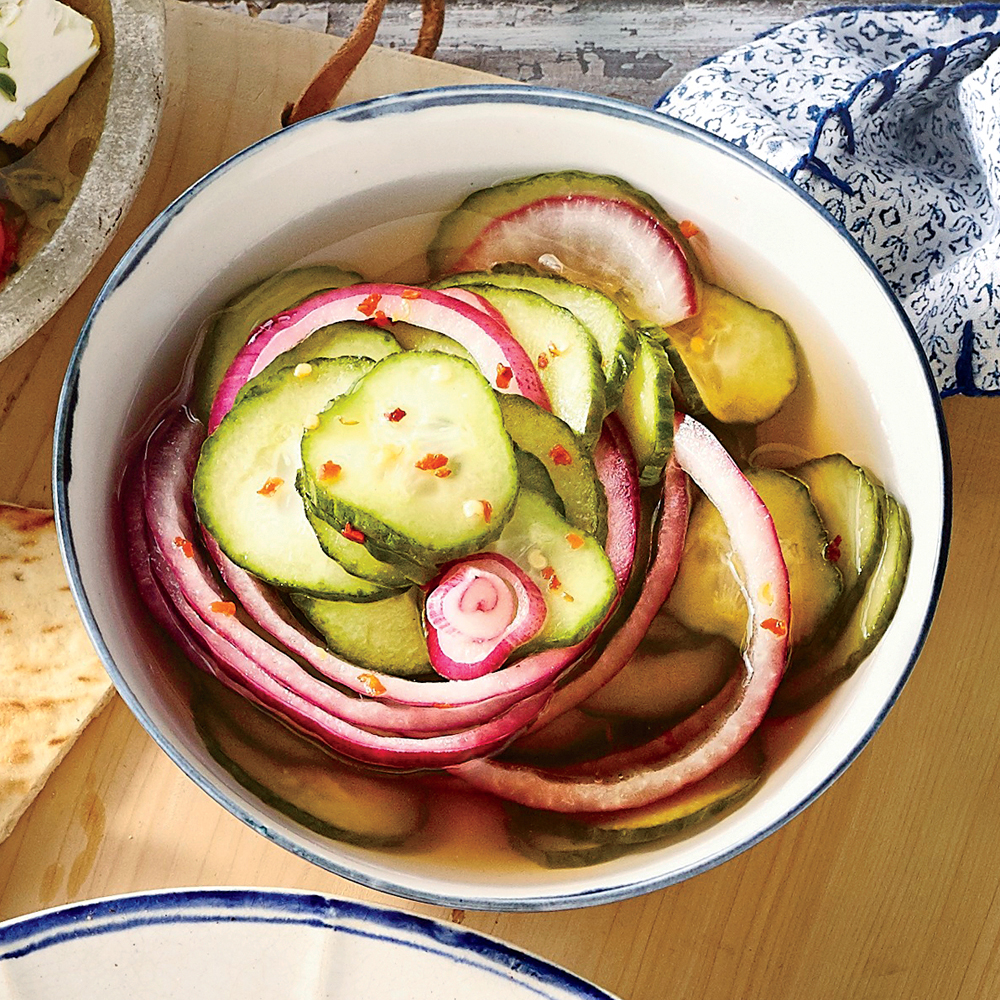 Quick-Pickle Cucumbers And Onions Recipe