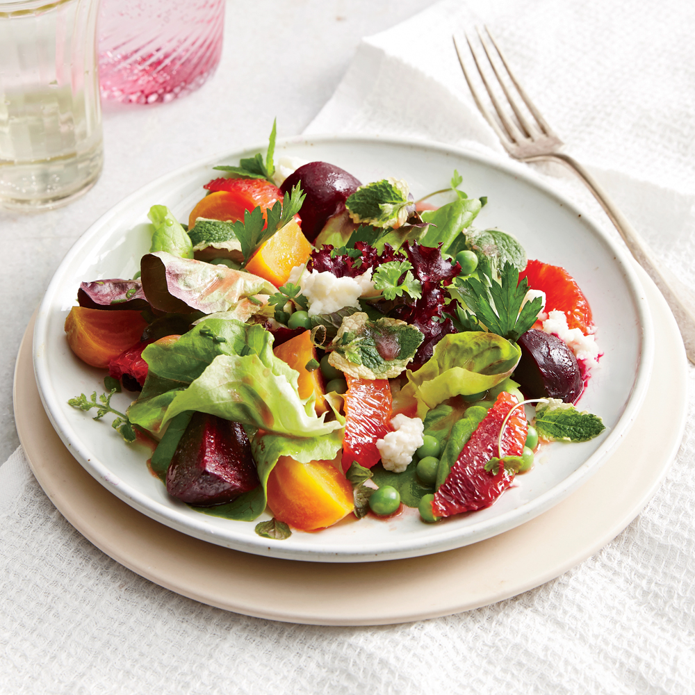 Spring Salad with Sugar Snap Peas and Beets