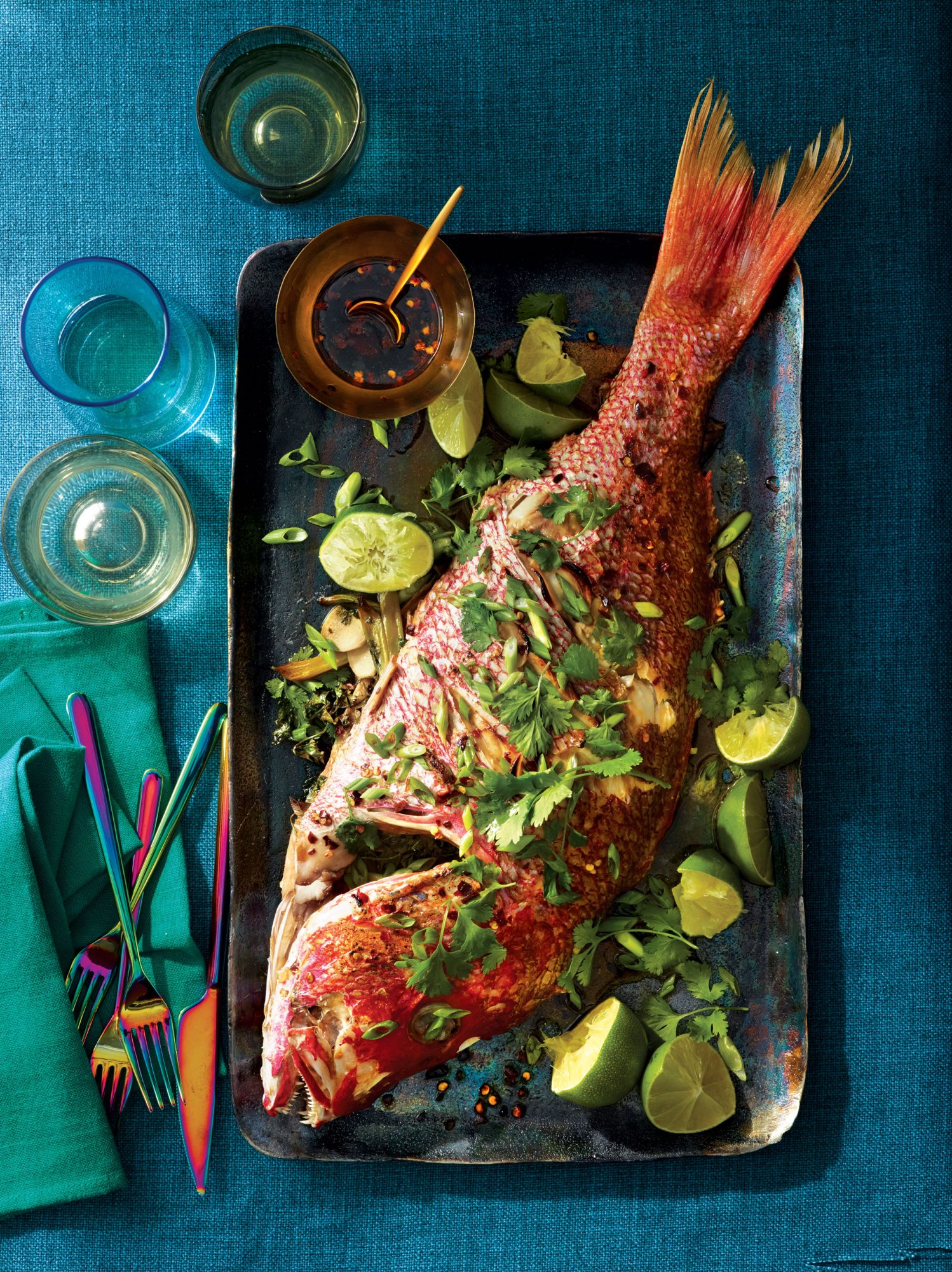 grilled whole fish in foil