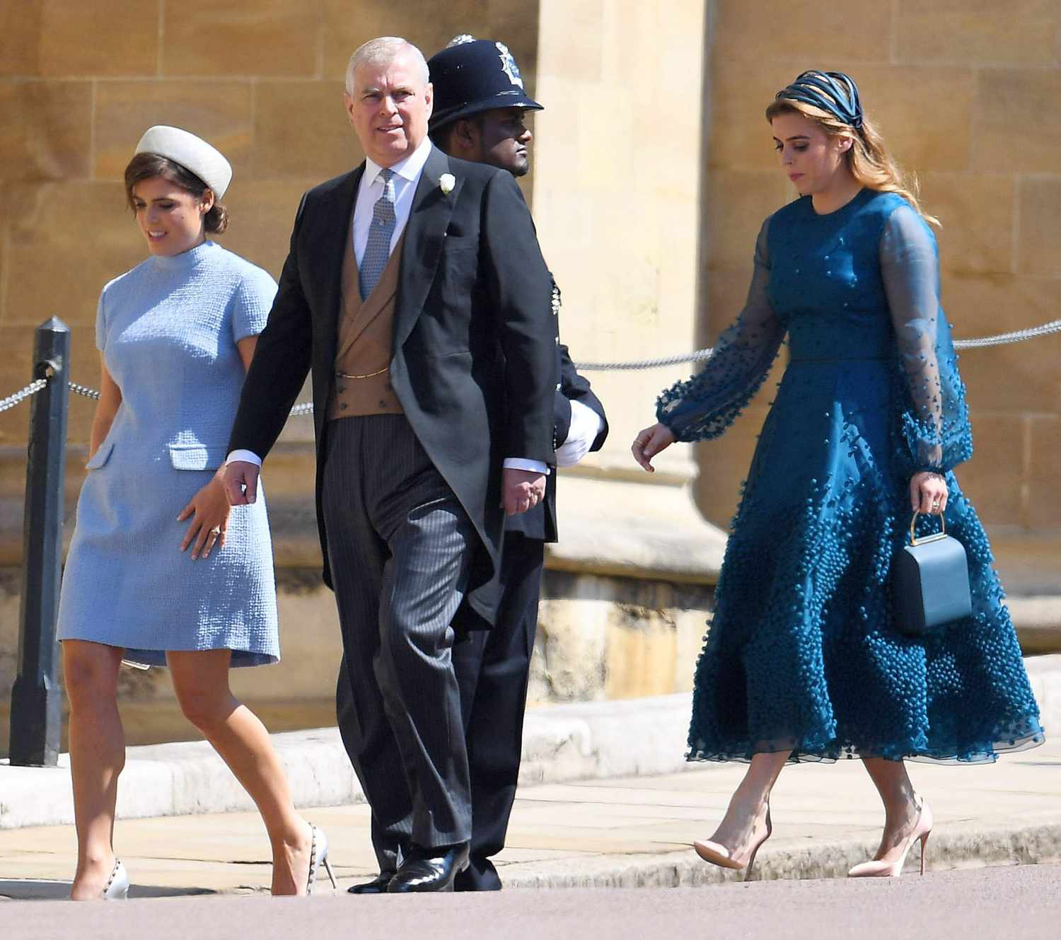 and Eugenie Arrive at Royal Wedding ...
