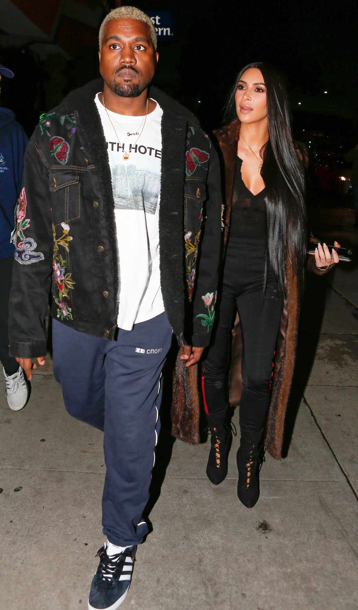 Kim Kardashian Rocks Fur Coat on Date 