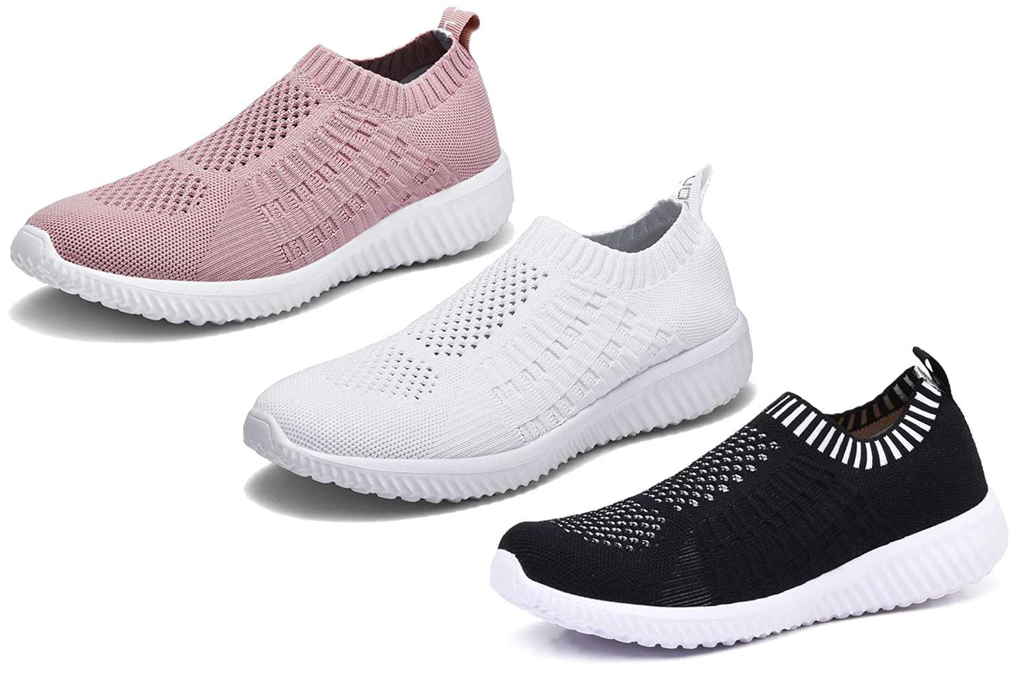 Hessimy Womens Athletic Slip On Walking Shoes Lightweight Casual Mesh-Comfortable Running Sneakers