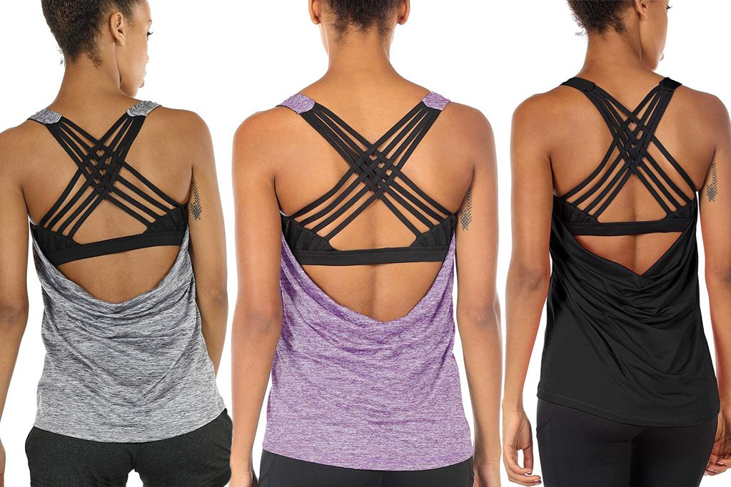 yoga tank with built in bra