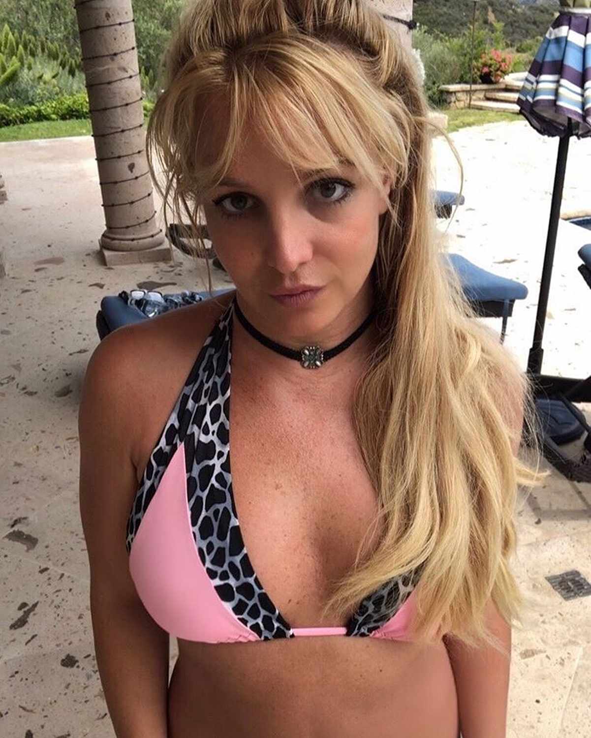 bikini cleavage selfie car