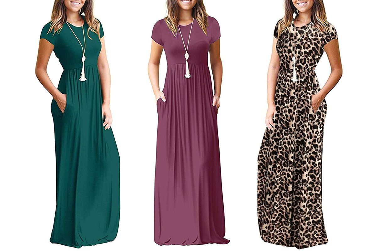 Casual Maxi Dress With Sleeves Flash Sales, UP TO 61% OFF | www 