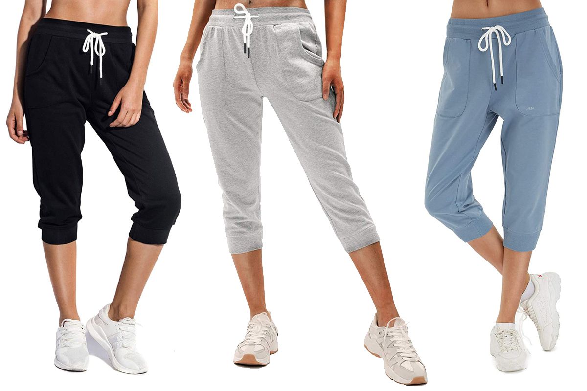 SPECIALMAGIC Sports Capri for Women Sweatpants Cropped Yoga Pants Running Joggers for Gym Daily