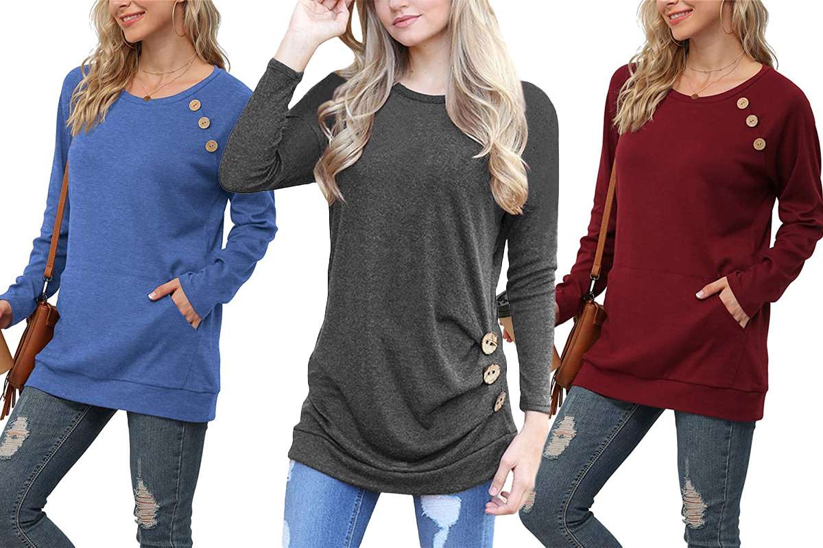 casual long tops for ladies