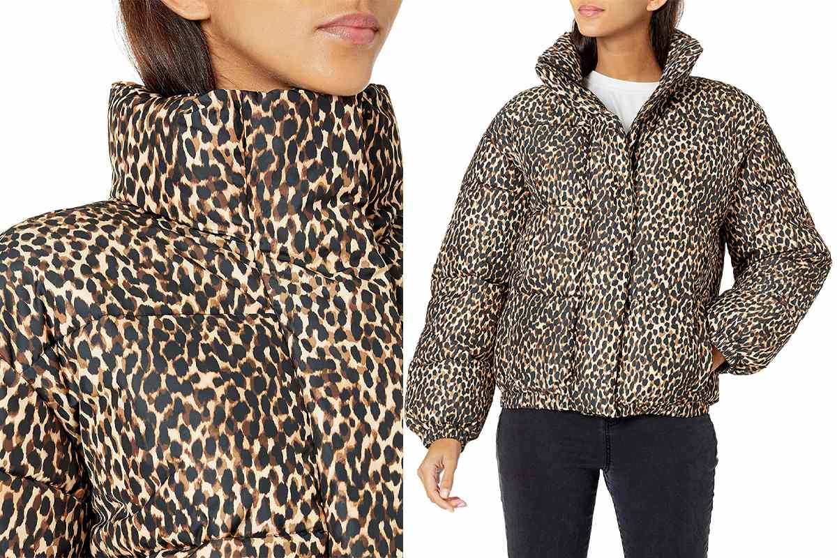 Leopard Print Puffer Jacket ...