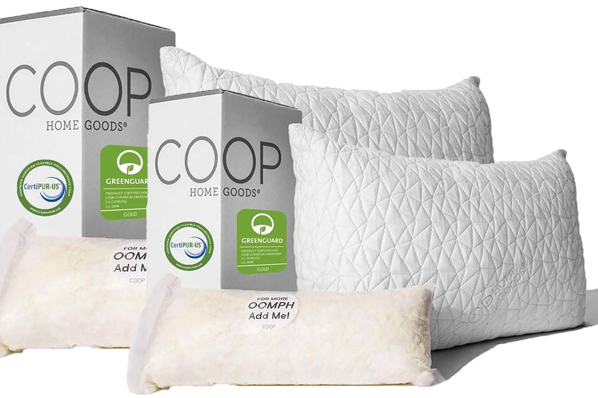 Coop Home Goods Hypoallergenic Cross-Cut Memo Premium Adjustable Loft Pillow 