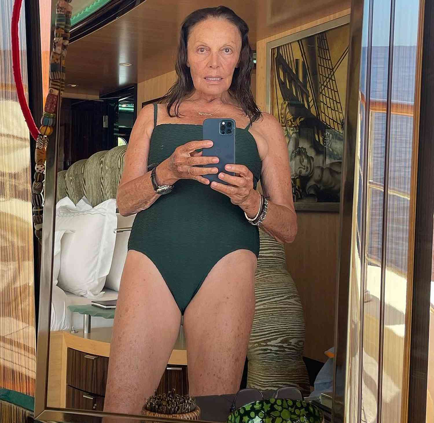 Diane von Furstenberg Shares Empowering Swimsuit Selfie