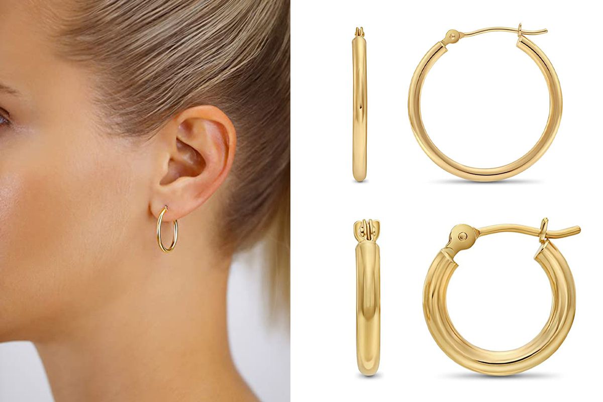 Polished Gold Hoop Earrings Best Sale, 54% OFF | campingcanyelles.com