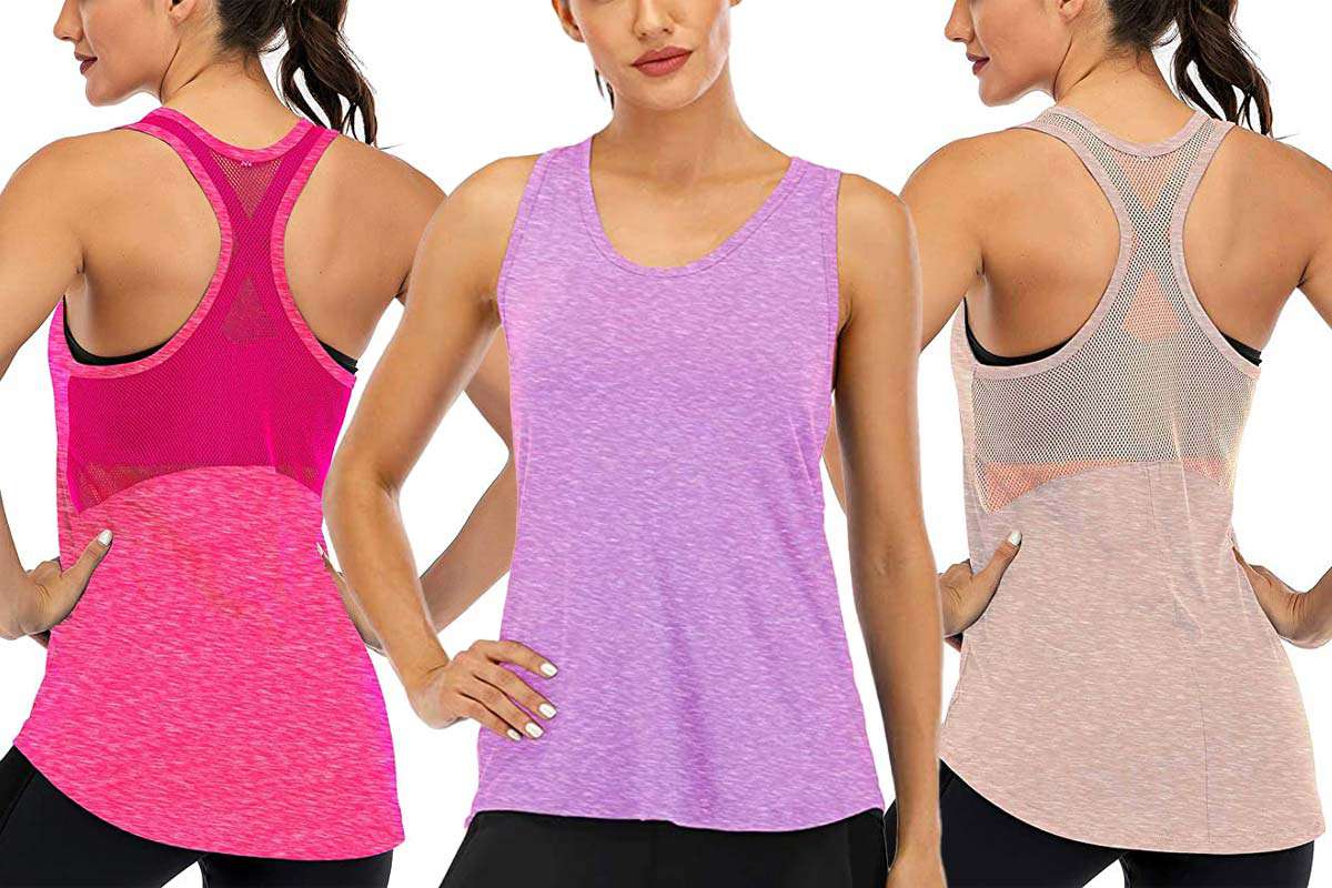 Colour Puff WOMENS GYM TANK Top Vest Ladies Fitness Muscles All Over Pattern