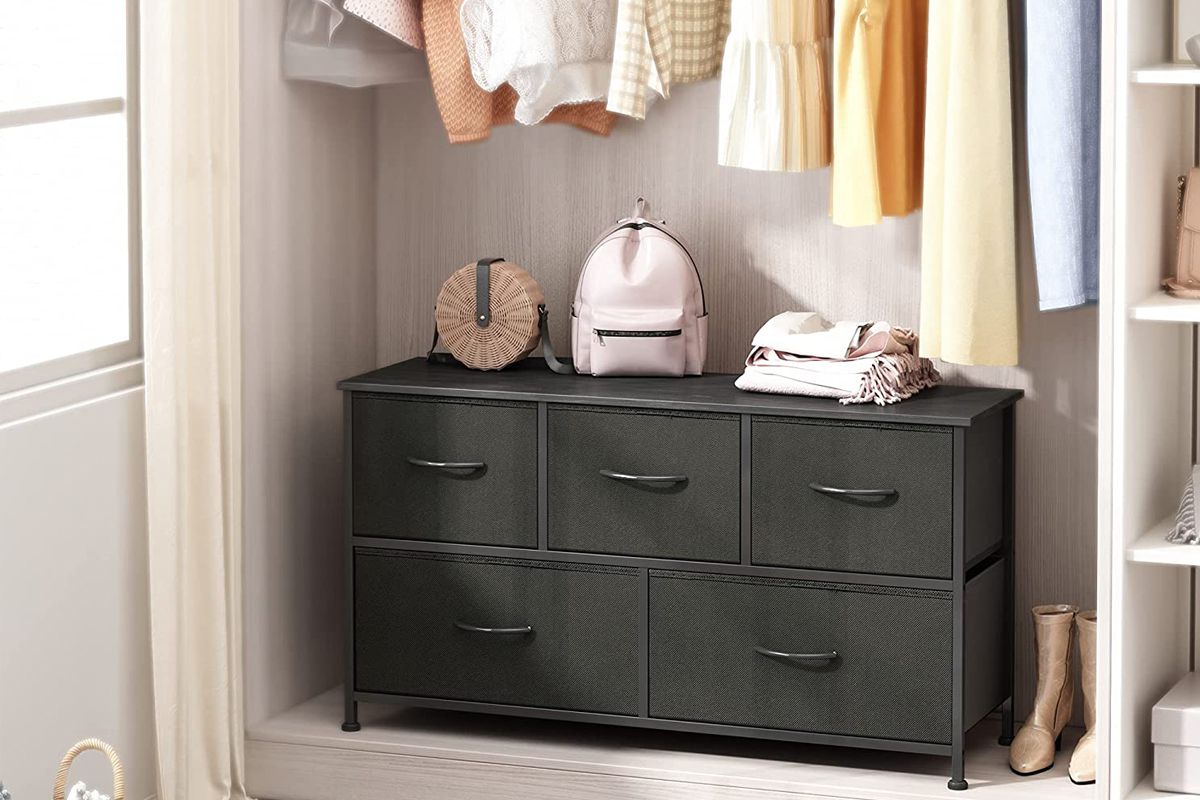 and TV Stand 5 Drawer Dresser Closet Storage Organizer Foyer Nursery Office Storage and More Closet Chest of Drawers for Bedroom Dorm
