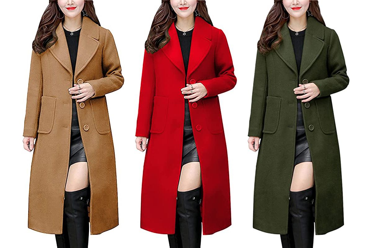 Solid Suit Collar Women's Jacket Korean Long-sleeved long Single-bre 
